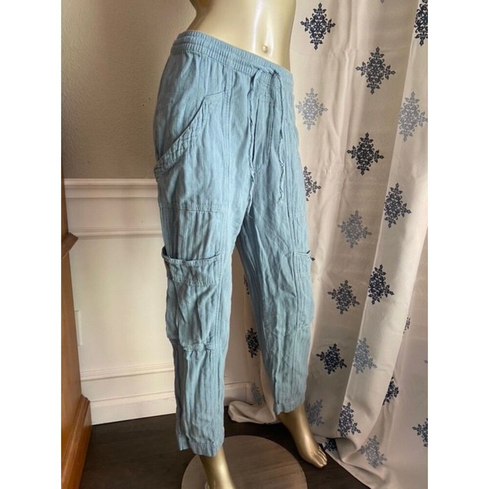 EUC Free People Light Blue Gauze Utility Pants S